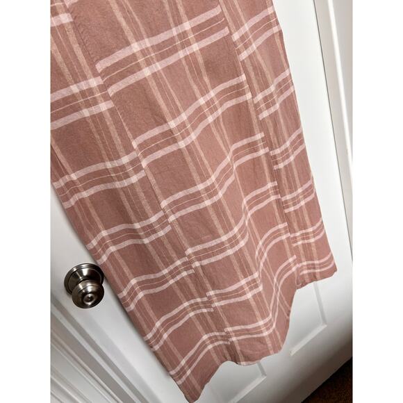 Free People Endless Summer Life Like This Plaid Strapless Midi Dress Brown Large - Picture 6 of 14